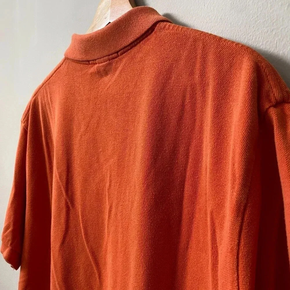 Vintage Polo Ralph Lauren Men's Large Short Sleeve Retro Orange Polo Shirt 90s